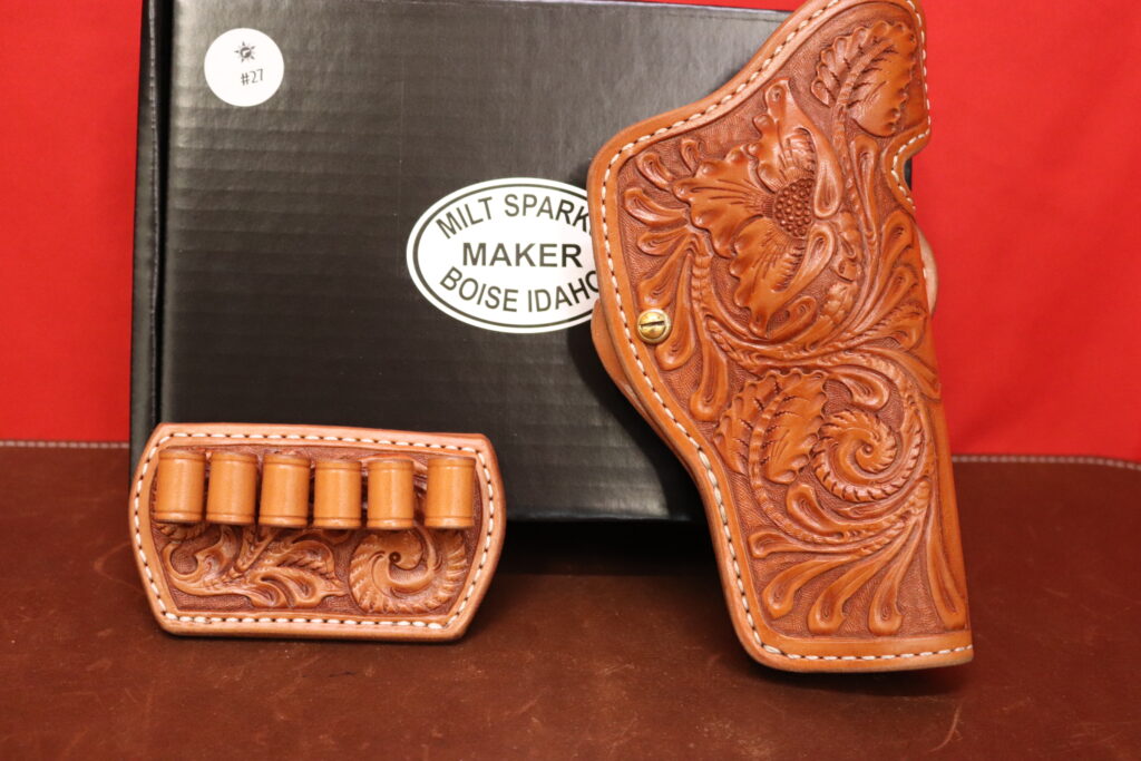 Hand Carved Milt Sparks Tan 200AW Set w/Matching 6L-4C -- 4" N frame 44 Caliber -- Set #27