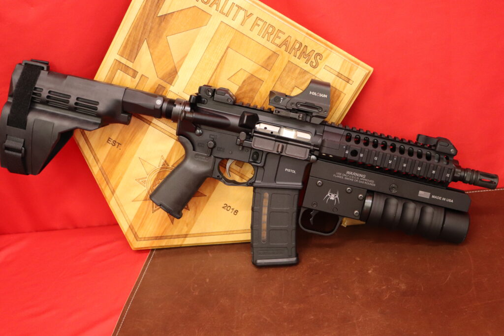 As-New LWRC M6IC Piston Driven AR Pistol 5.56 - Spikes Havoc Launcher - Holosun & Surefire -- #24-05451